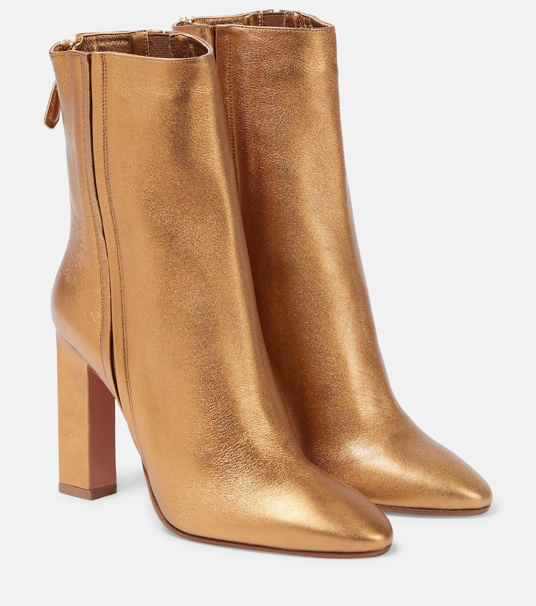 

Кожаные ботильоны Joplin 105 Aquazzura, золотой, Желтый, Кожаные ботильоны Joplin 105 Aquazzura, золотой