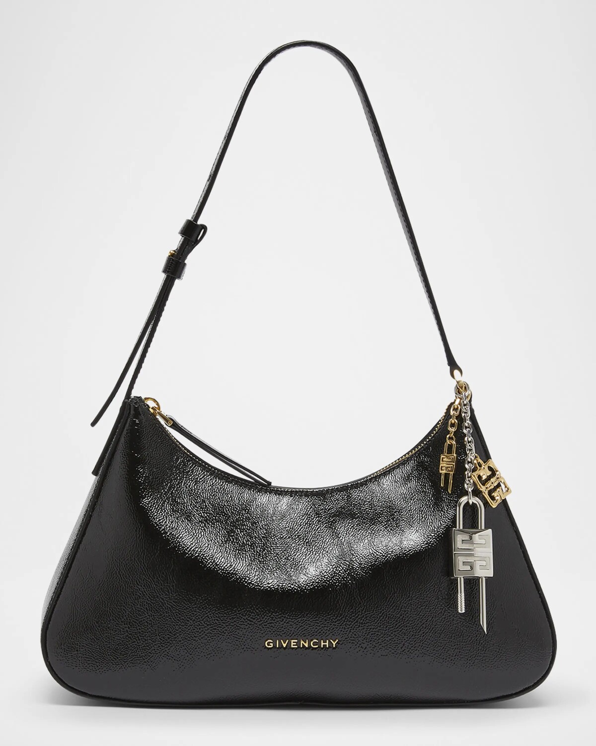 

Маленькая кожаная сумка через плечо Lucky с замком Givenchy, черный