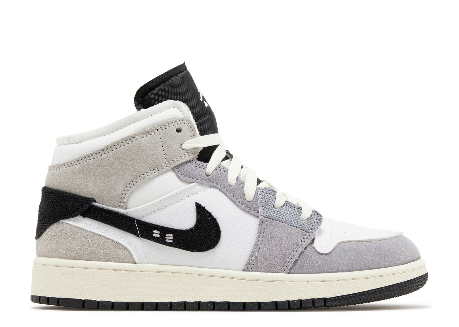 Кроссовки Air Jordan Air Jordan 1 Mid Se Craft Gs 'Inside Out - Cement Grey', серый кроссовки air jordan 1 mid se inside out craft inside out white grey 42 5 eu