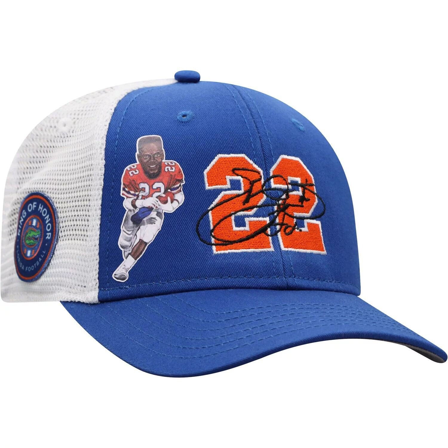 

Мужская кепка Top of the World Emmitt Smith Royal/White Florida Gators Ring of Honor Trucker Snapback