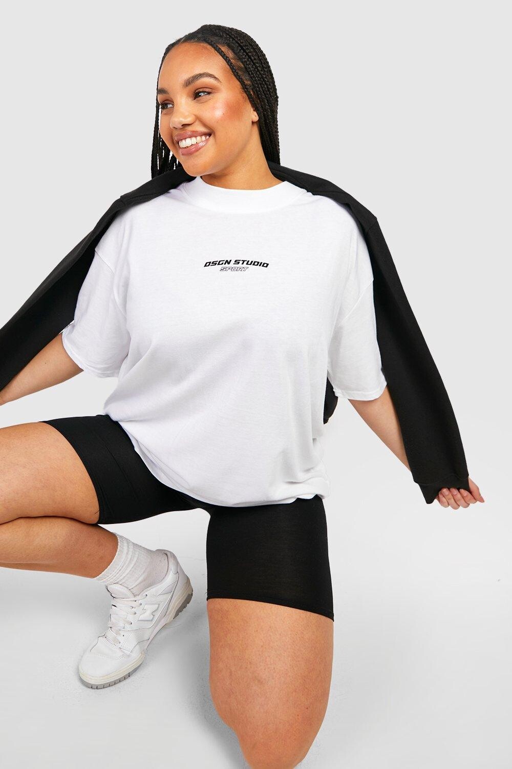 

Футболка plus oversize dsgn studio sport Boohoo, белый