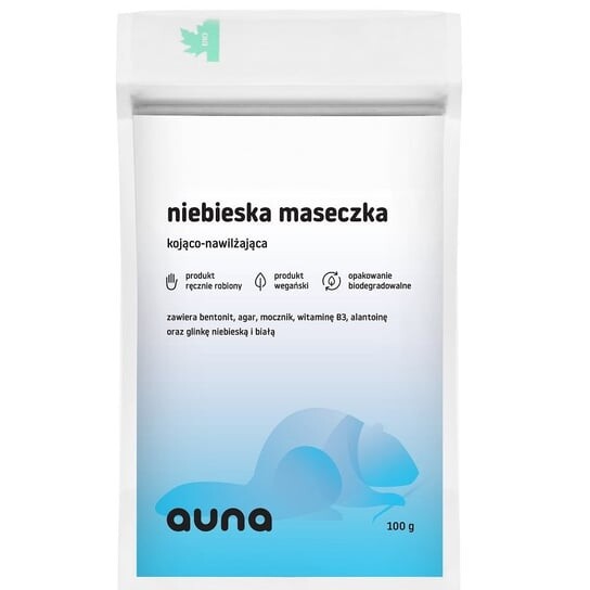 

Ауна, Синяя маска с успокаивающей и увлажняющей глиной, Auna Vegan
