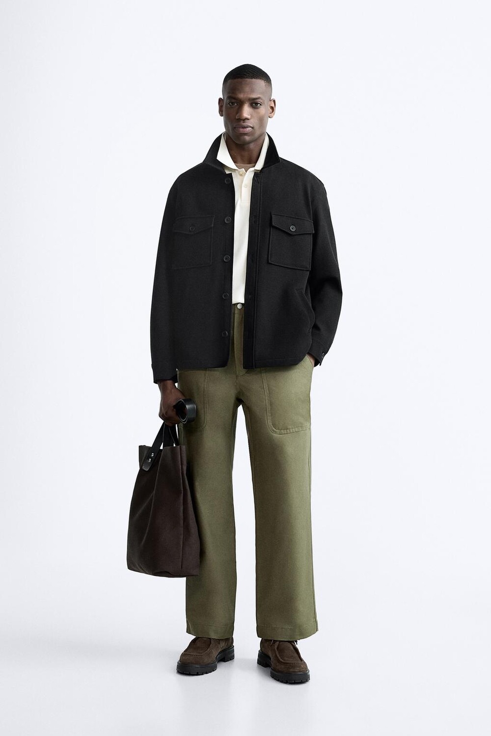 

Мягкая рубашка ZARA, черный