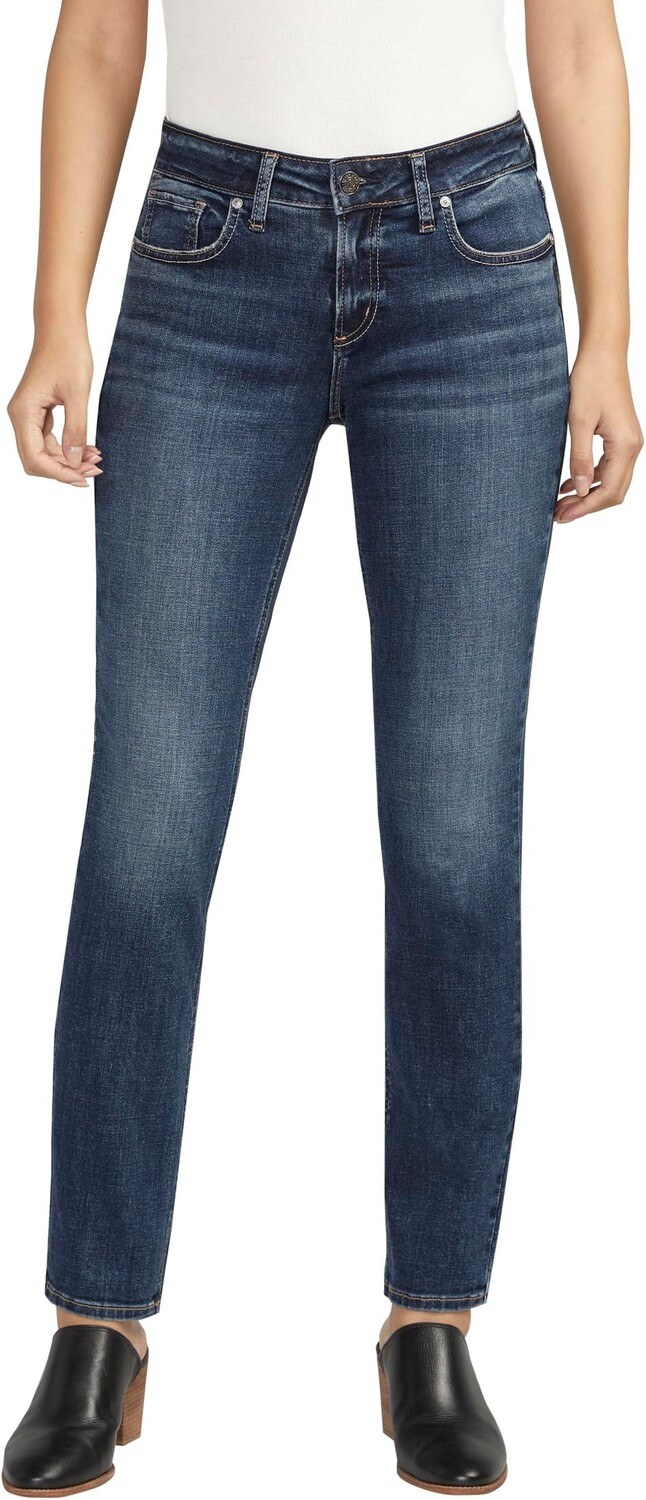 

Джинсы Elyse Mid-Rise Straight Leg Jeans L03403ECF335 Silver Jeans Co., цвет Indigo