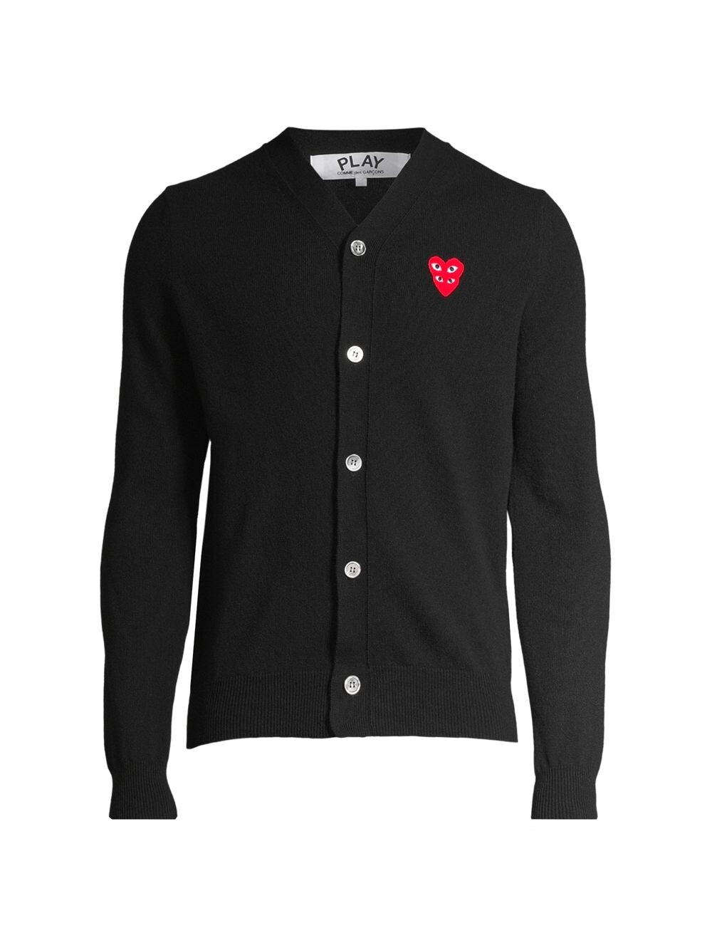 

Кардиган из шерсти с двойным сердечком Play Comme des Garçons PLAY, черный