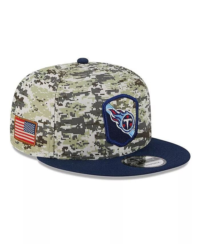 

Мужская камуфляжная бейсболка Tennessee Titans 2023 Salute To Service 9FIFTY Snapback New Era, зеленый