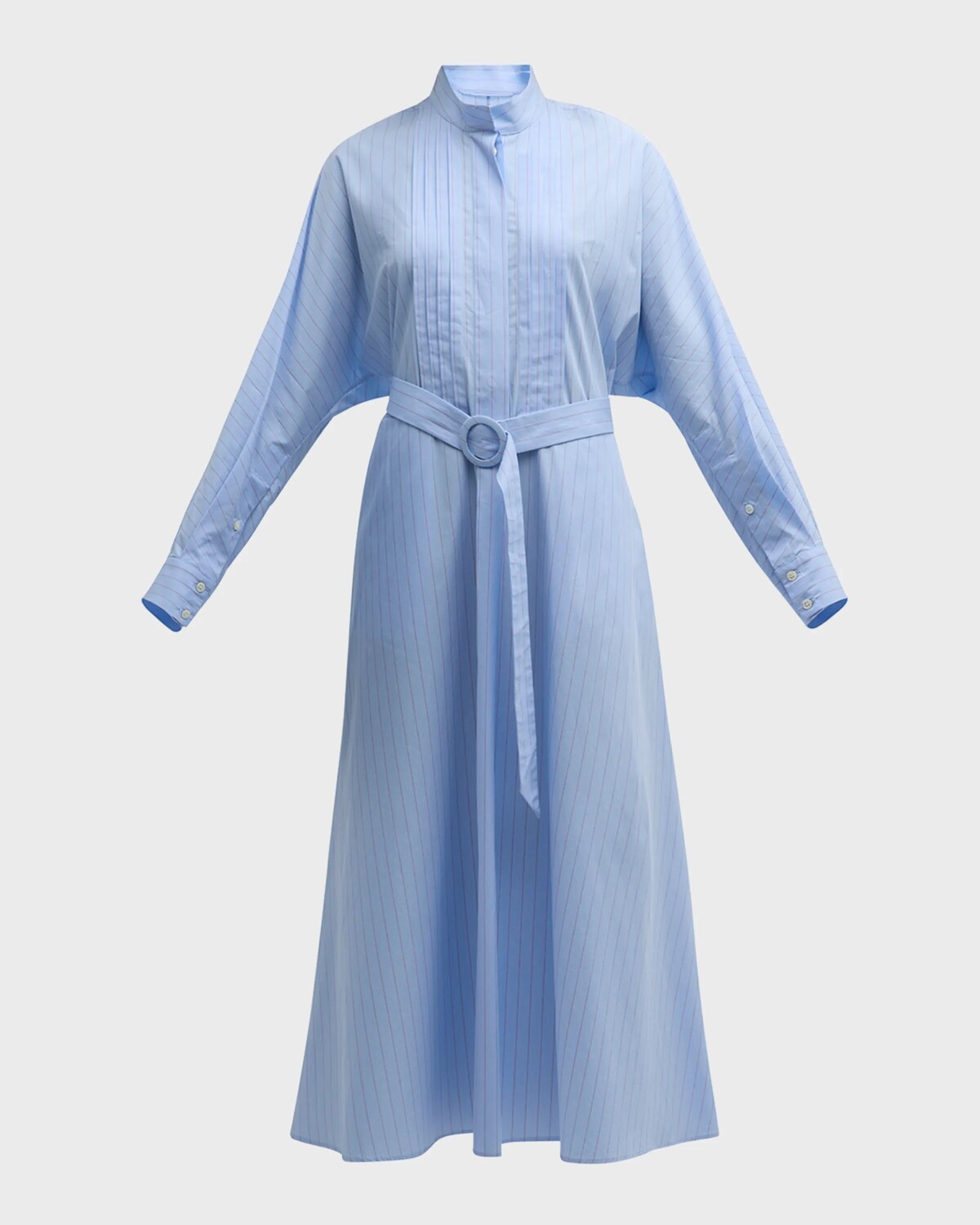 

Хлопковое платье-рубашка миди в полоску Frances Evi Grintela, цвет Blue Stripe