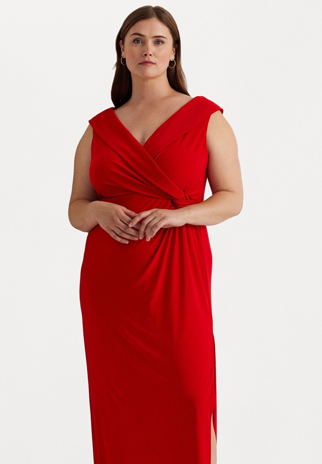 

Платье из джерси Leonidas Sleeveless Gown Ralph Lauren, цвет martin red