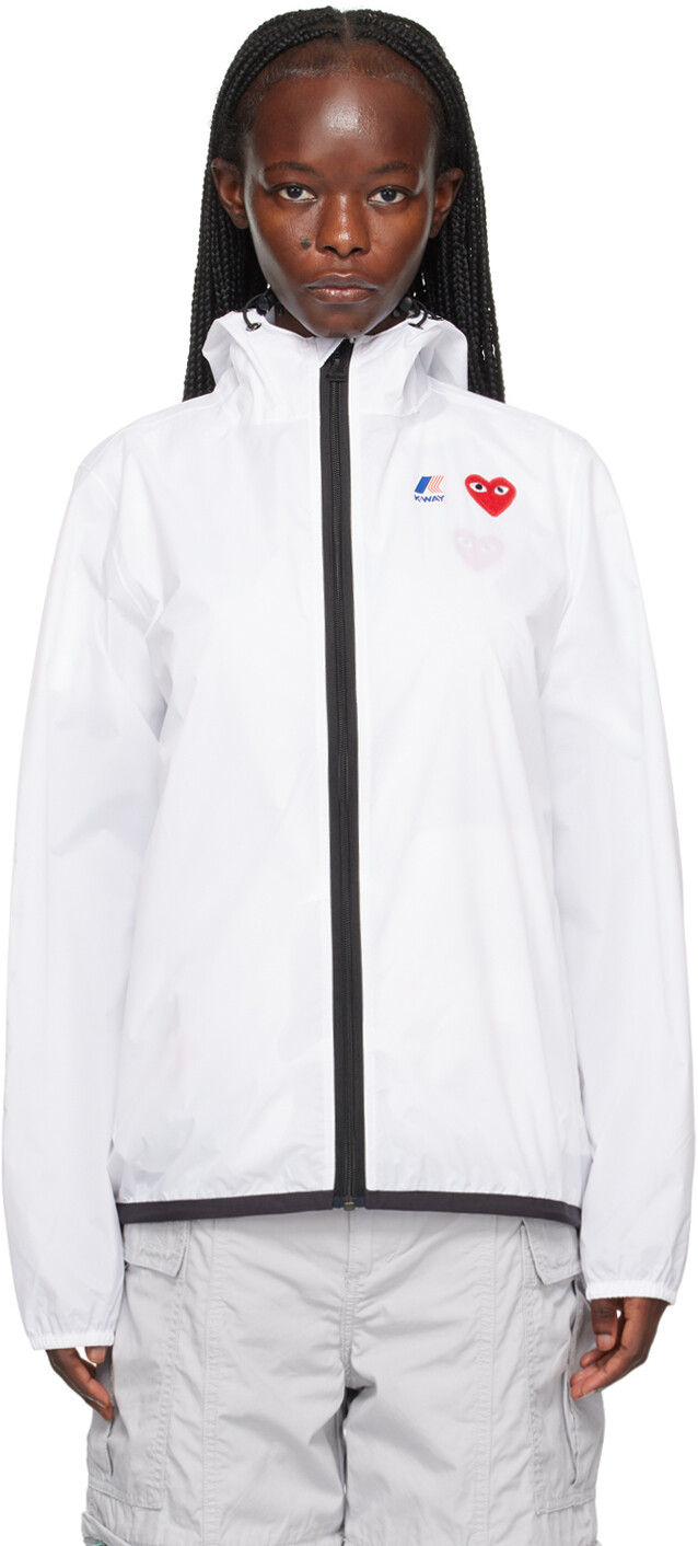 

Белая куртка COMME des GARCONS PLAY K-Way Edition Comme des Garçons, Белый, Белая куртка COMME des GARCONS PLAY K-Way Edition Comme des Garçons