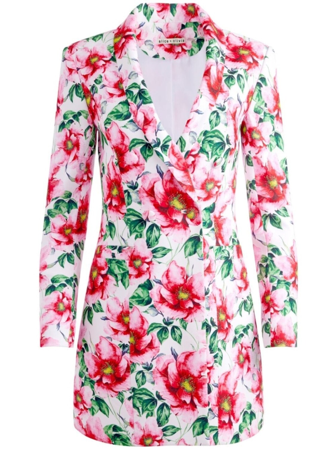 

Alice + olivia короткое платье-блейзер Latoya с цветочным принтом, белый