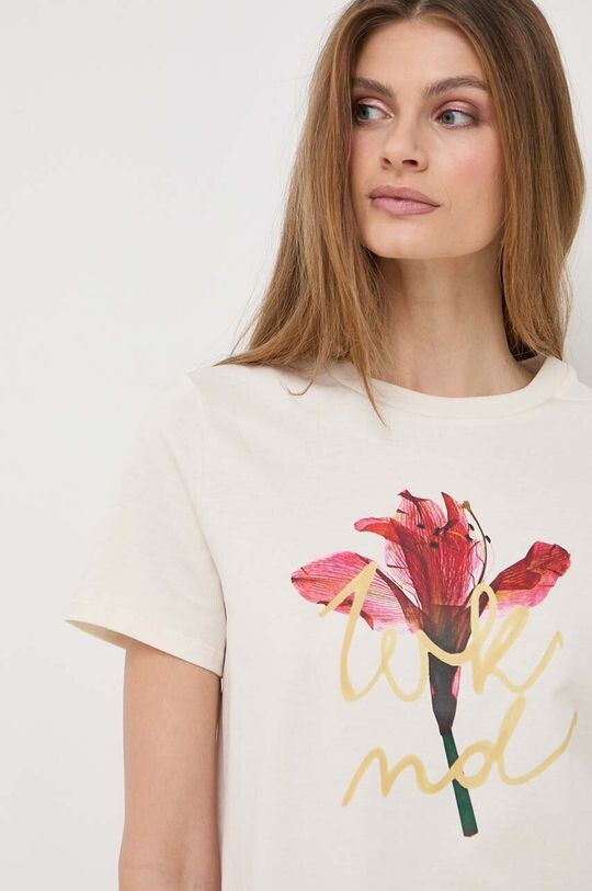 

Хлопковая футболка Weekend Max Mara, бежевый