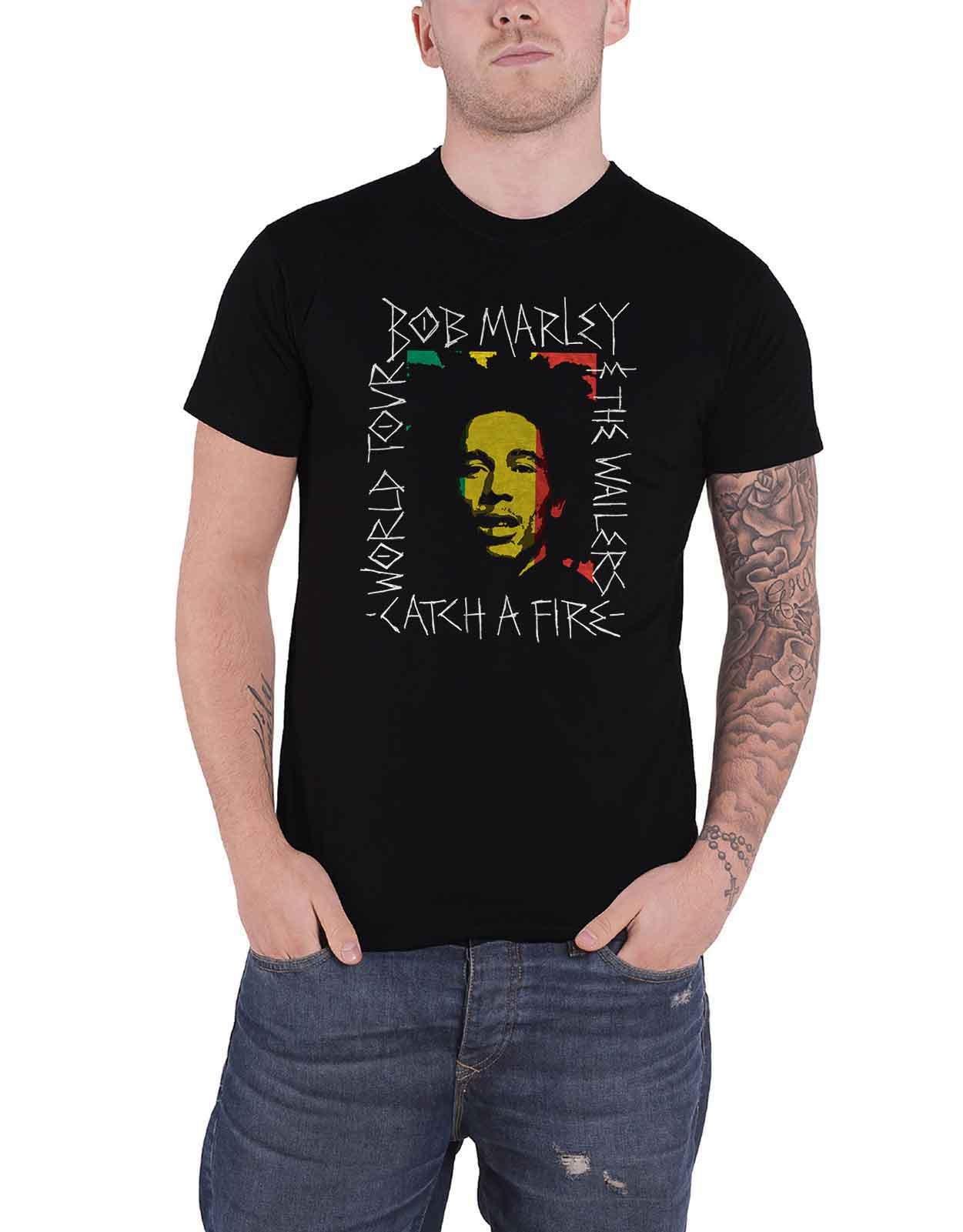 футболка с логотипом и царапинами Bob Marley, черный