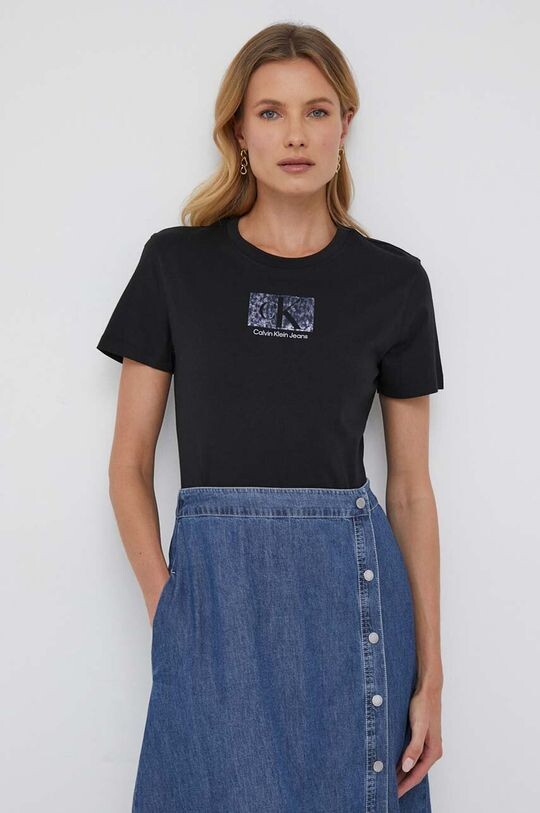 

Хлопковая футболка Calvin Klein Jeans, черный