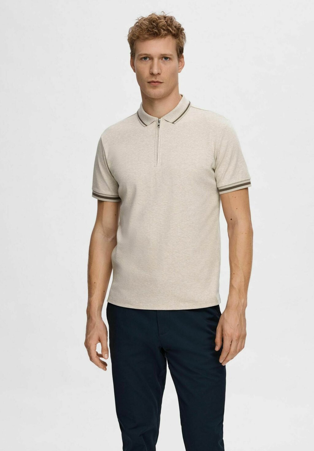 

Рубашка-поло REISSVERSCHLUSS Selected Homme, цвет pure cashmere
