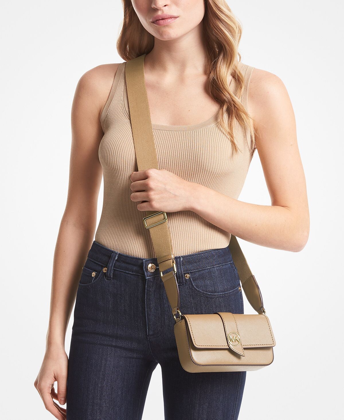 

Кожаная сумка через плечо Greenwich Extra Small East West Michael Kors
