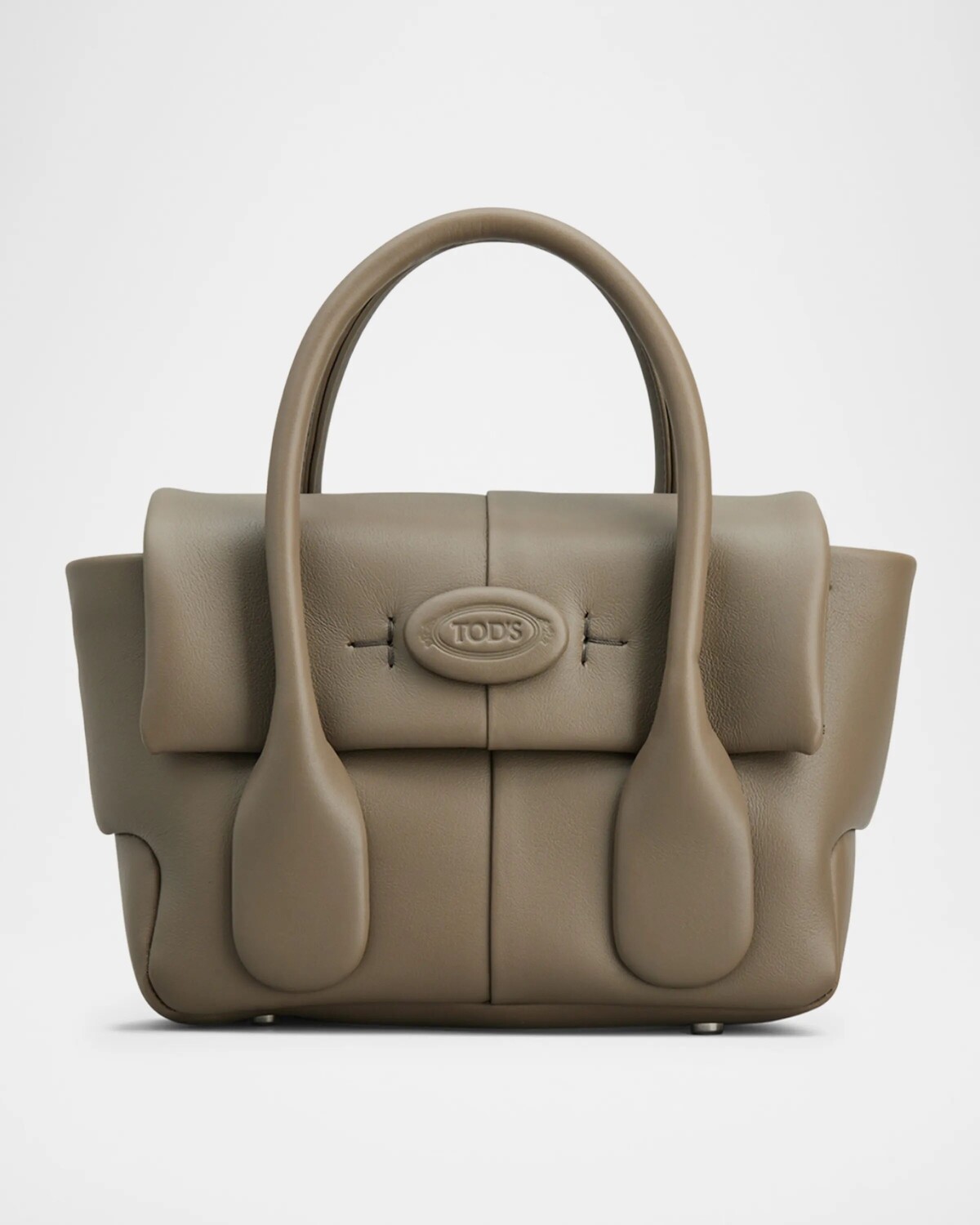 

Кожаная сумка Mini с клапаном и верхней ручкой Tod'S, цвет Tortora Scuro