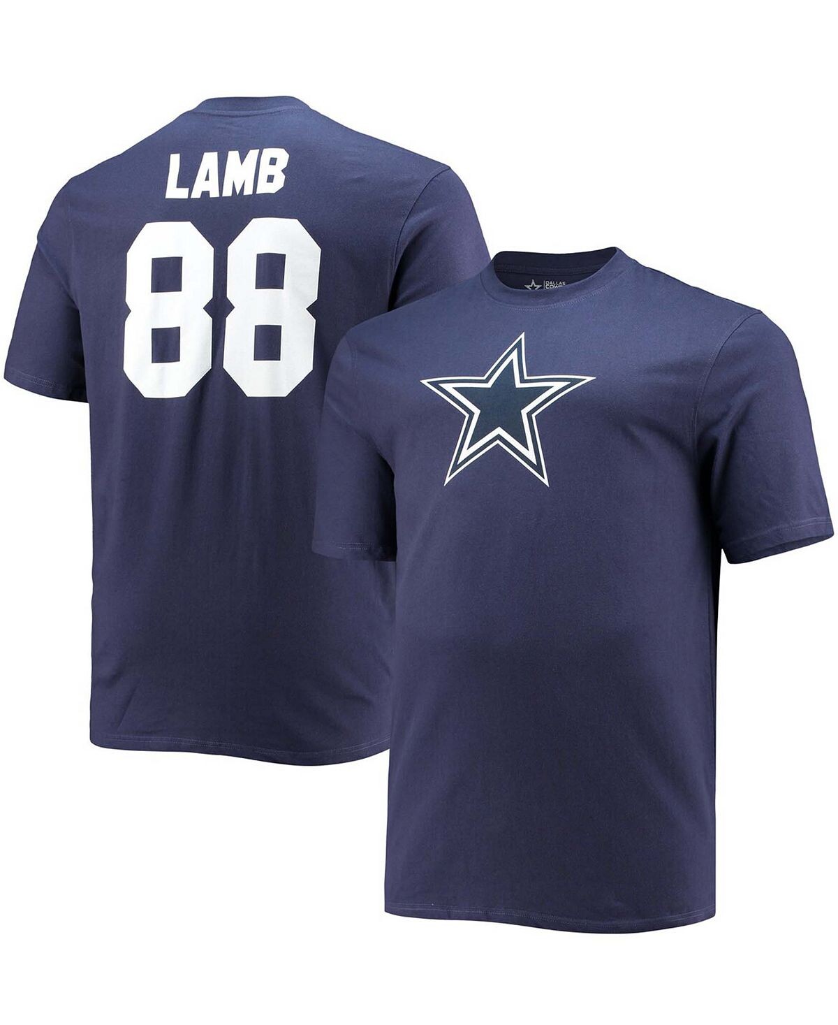 

Мужская темно-синяя футболка Big and Tall Ceedee Lamb Dallas Cowboys с именем игрока и номером Fanatics