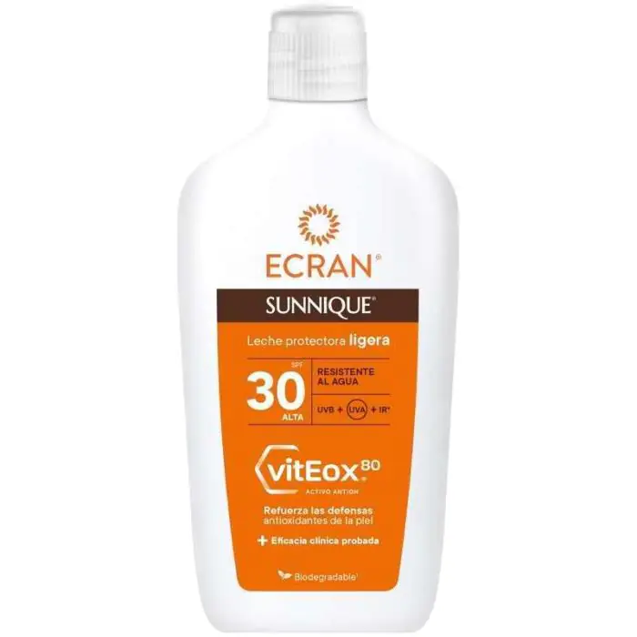 

Солнцезащитный крем sunnique leche protectora solar spf 30 Ecran, объем 370 мл