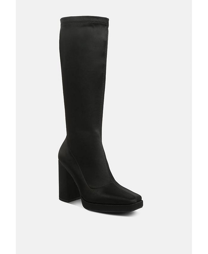 Женские длинные ботинки PRESTO из эластичного атласа Rag & Co, черный