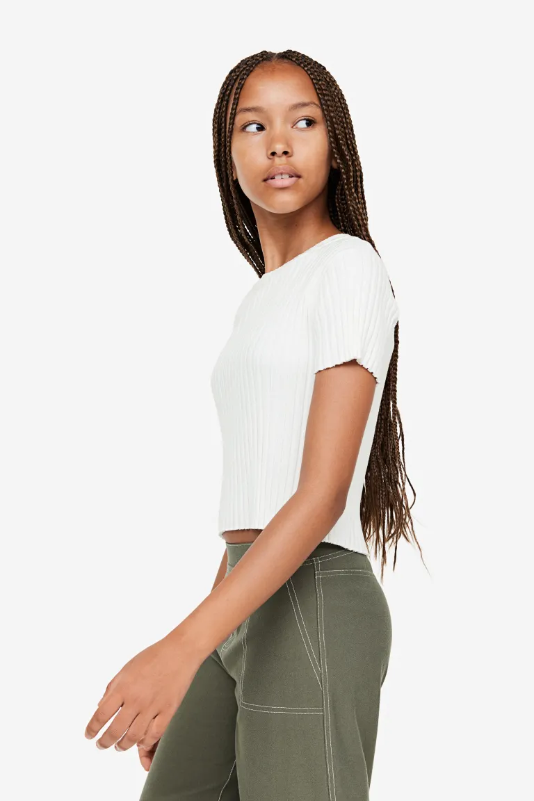 

Блузка из эластичного трикотажа H&M, белый