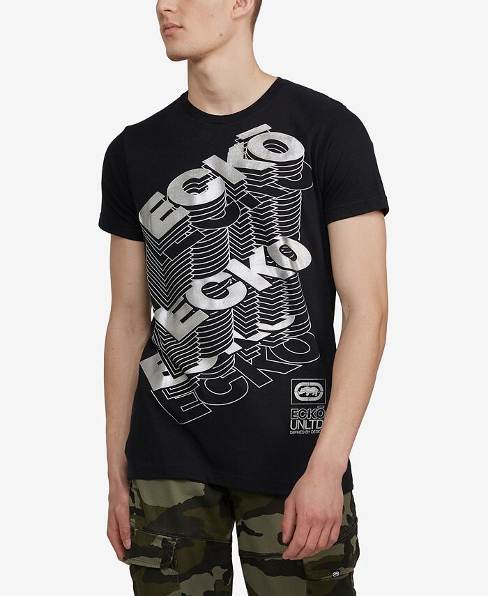 

Мужская футболка с рисунком Sitting On Stacks Ecko Unltd, черный
