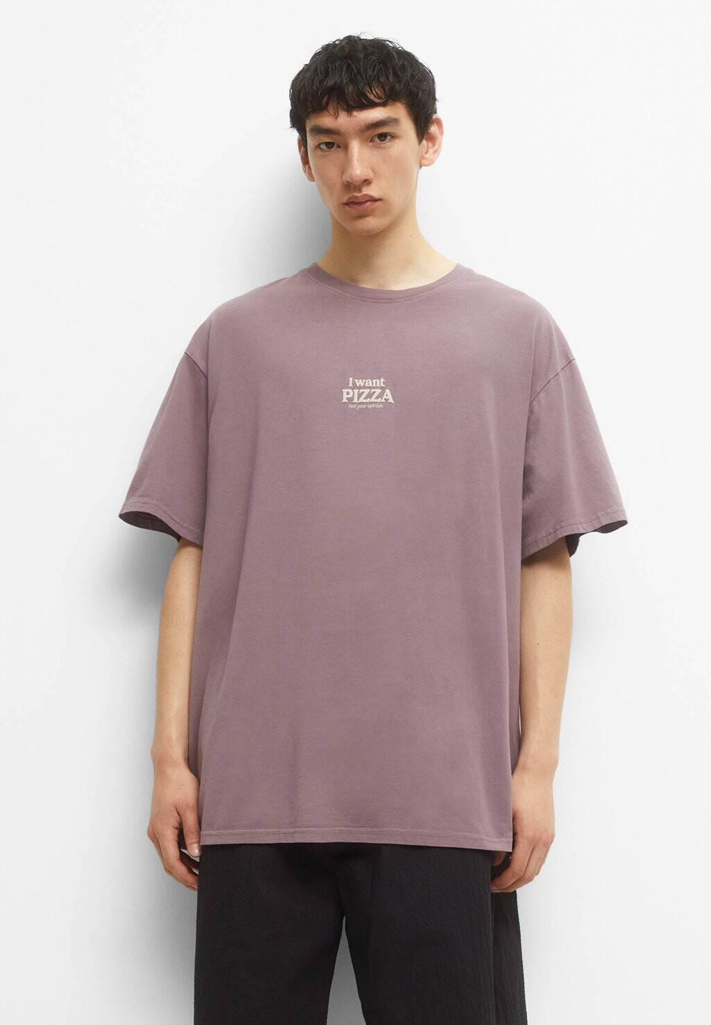 

Футболка с принтом PULL&BEAR, сиреневый, Фиолетовый