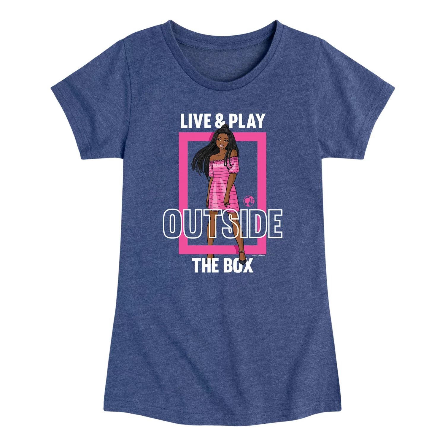 

Футболка Barbie Play Outside The Box для девочек 7–16 лет с графическим рисунком Barbie, синий