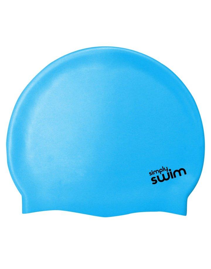 Силиконовая шапочка для плавания - однотонные цвета Simply Swim, синий