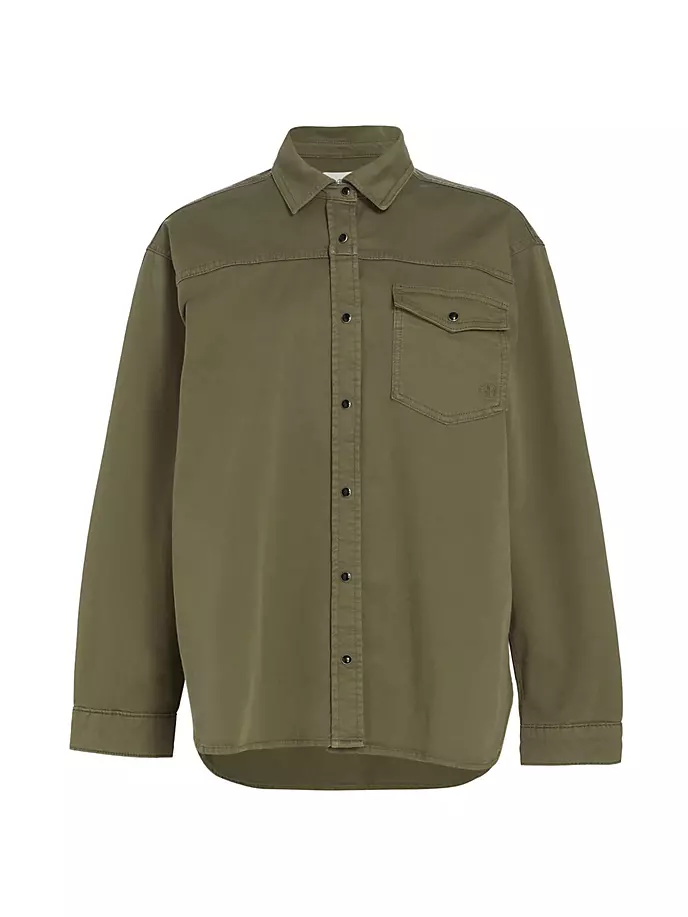 

Рубашка оверсайз из хлопковой смеси Sloan Anine Bing, цвет army green