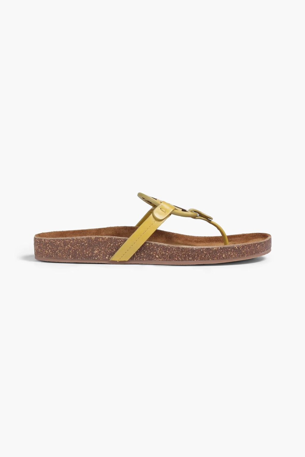 

Украшенные кожаные сандалии Tory Burch, зеленый лайм