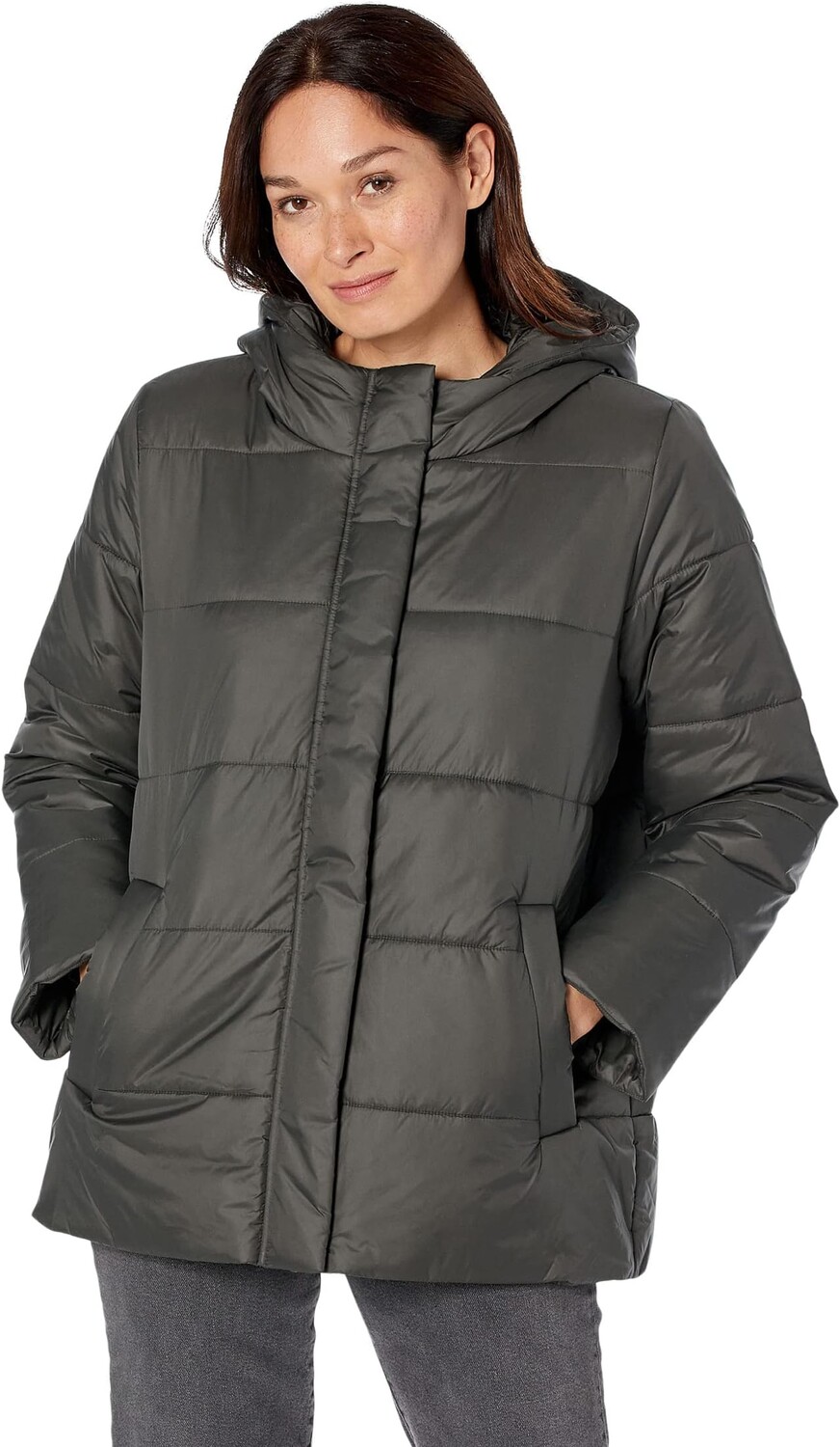 

Пуховик с капюшоном Eileen Fisher, цвет Woodland