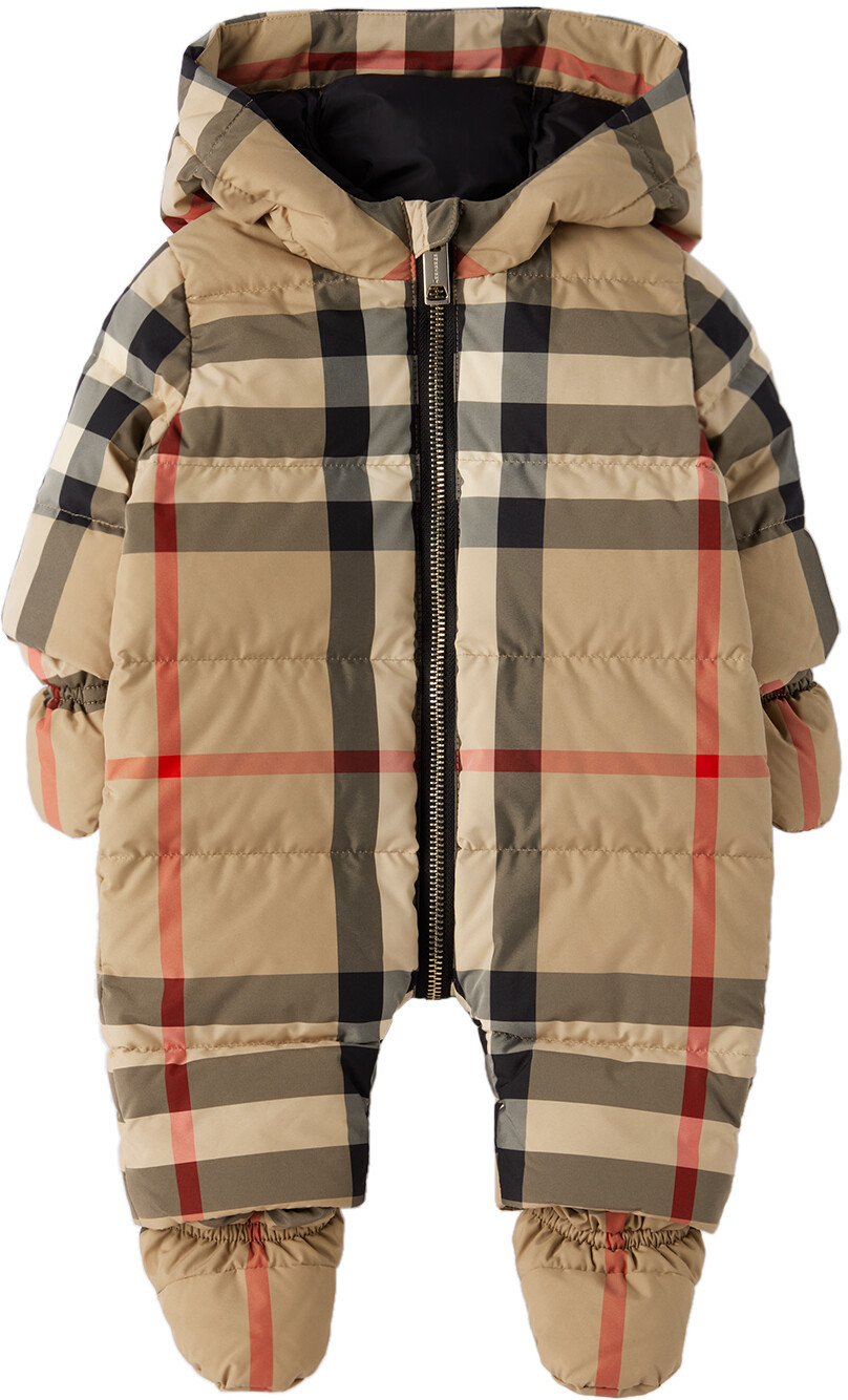 

Комбинезон Baby Beige Down Vintage Check Archive бежевый в клетку Burberry