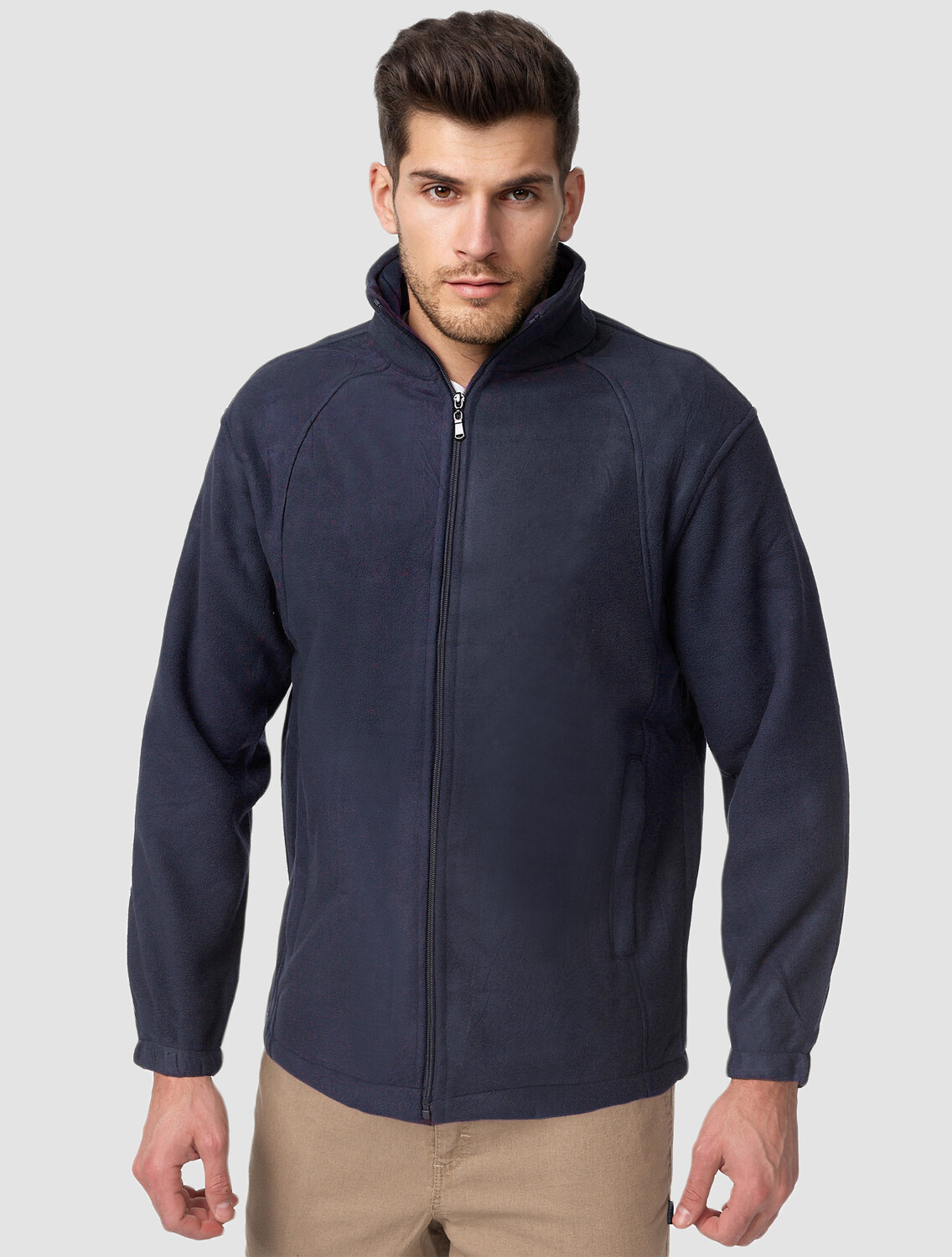 

Толстовка Arizona Shopping Fleece Jacke Full Zip Übergangsjacke ohne Kapuze, темно-синий