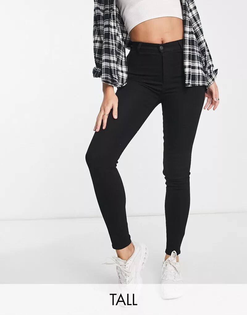 

Черные супероблегающие джинсы с завышенной талией Pull&Bear