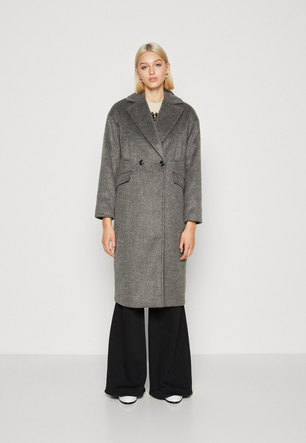 цена Классическое пальто Even&Odd, цвет mottled grey