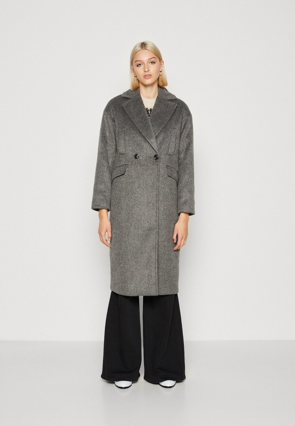 

Классическое пальто Even&Odd, цвет mottled grey
