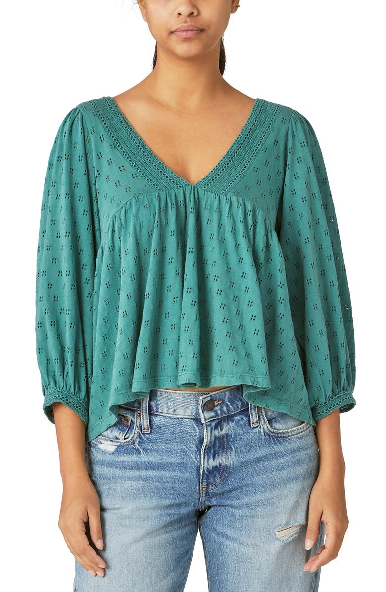 

Хлопковый топ Pointelle с завышенной талией LUCKY BRAND