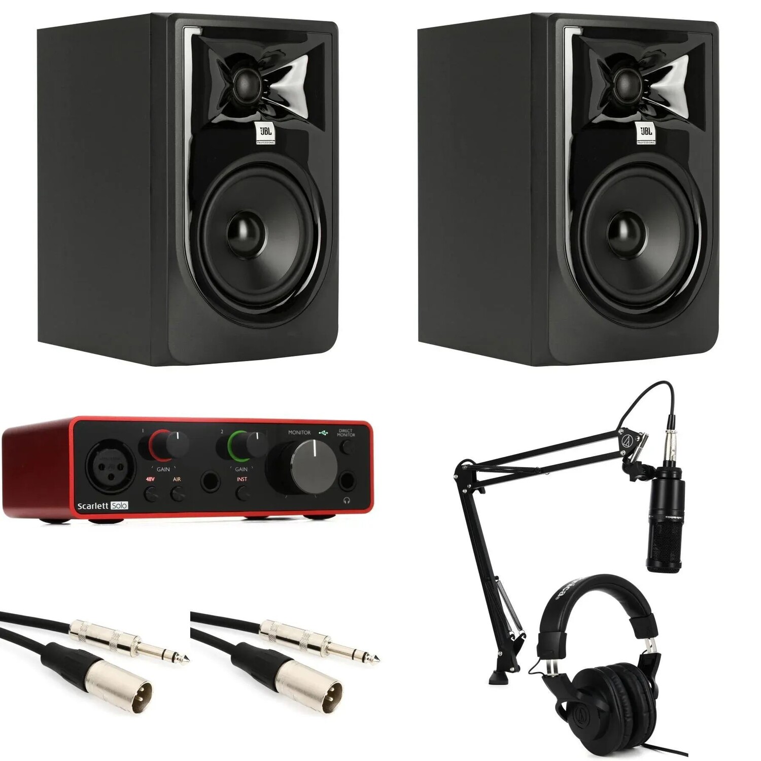 

Комплект Focusrite Scarlett Solo, JBL LSR 305 и AT-2020 Studio