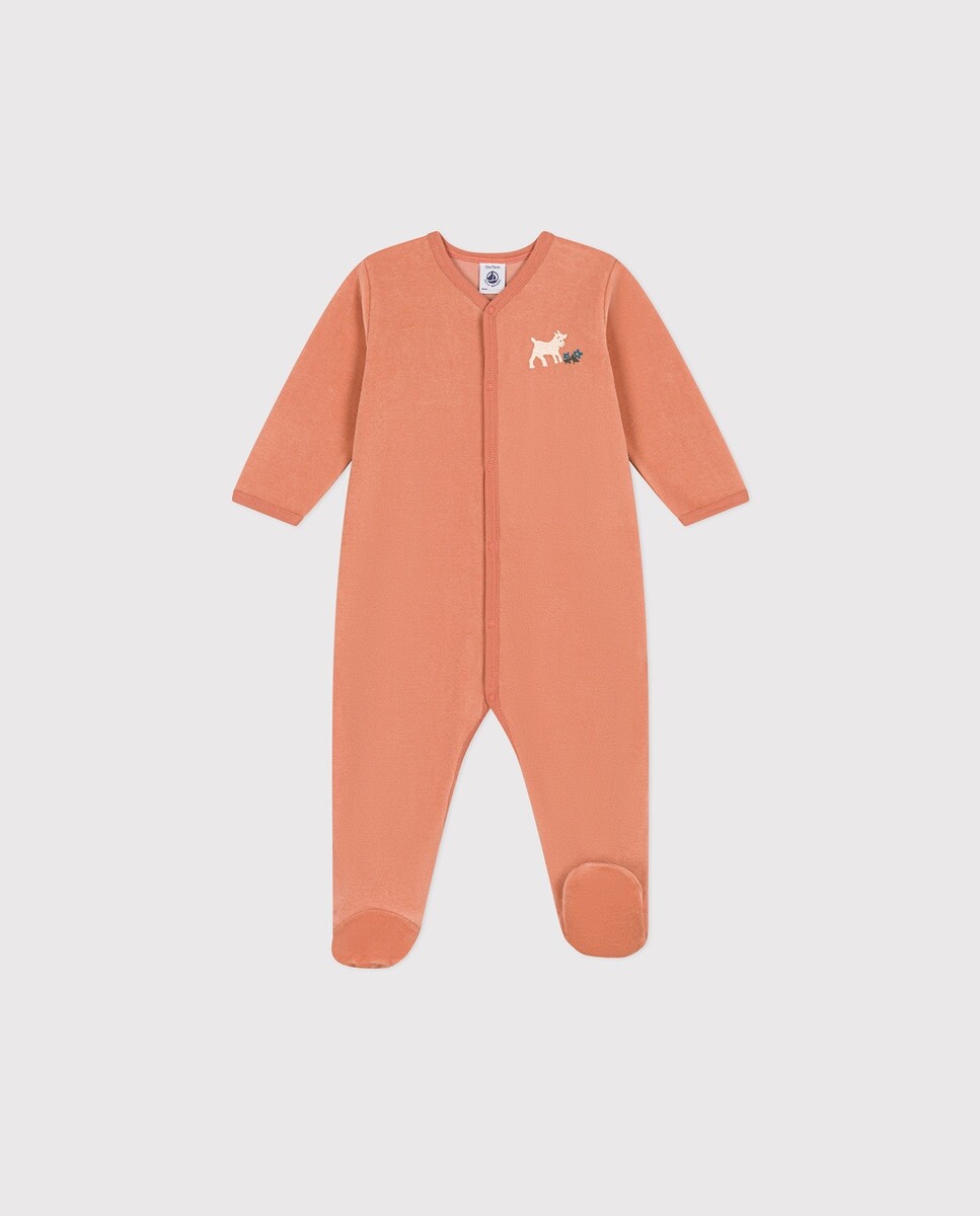 

Детская бархатная пижама Petit Bateau, сирень