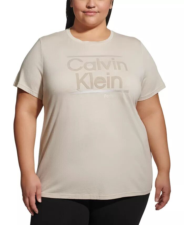 

Футболка больших размеров с короткими рукавами и логотипом Calvin Klein, белый