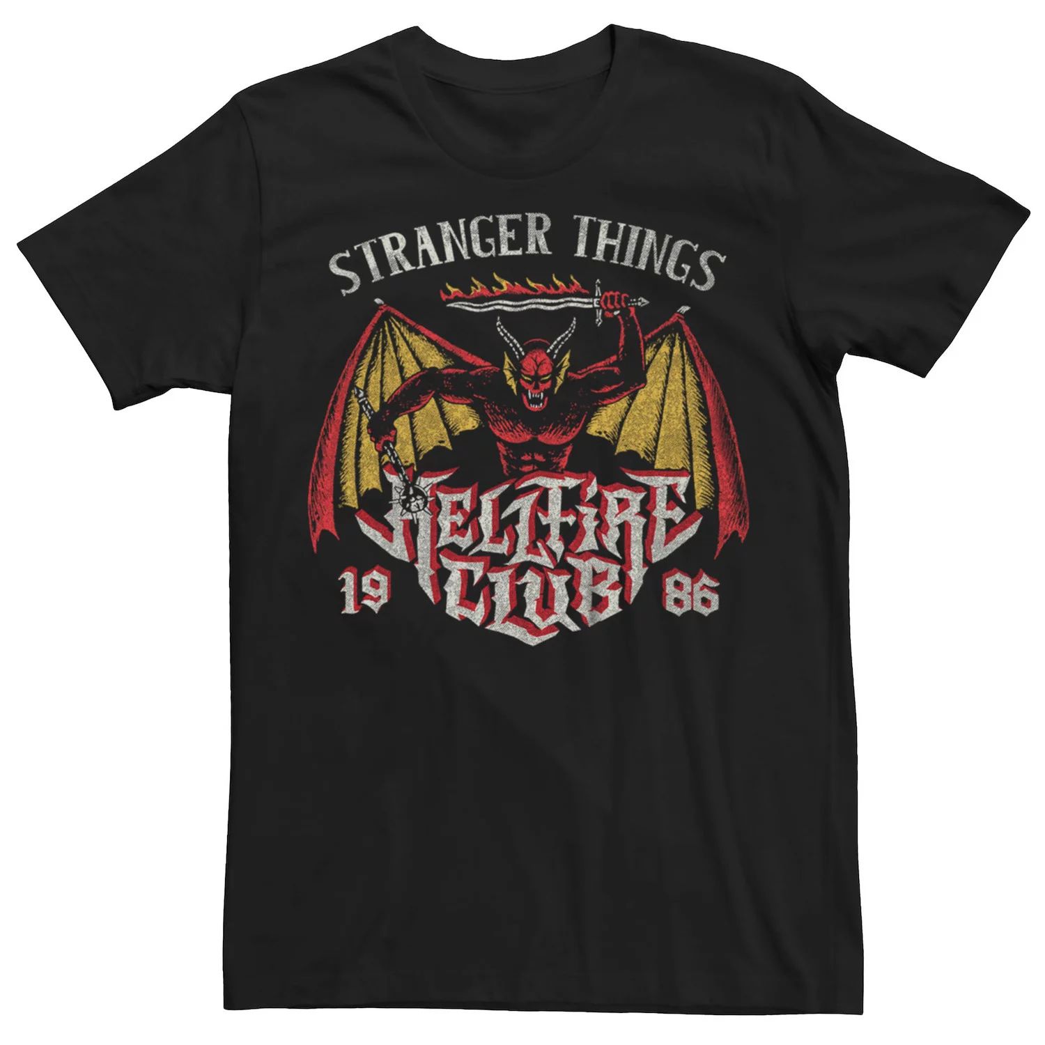 Мужская футболка Stranger Things Hellfire Club 1986 Licensed Character