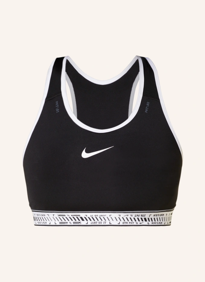 

Спортивный бюстгальтер swoosh on the run Nike, черный