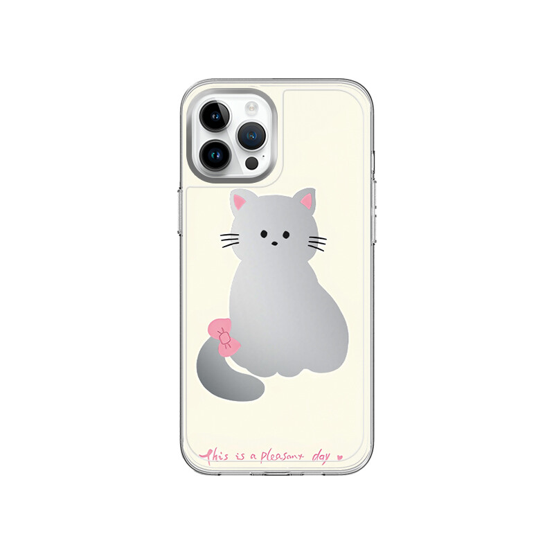 

Чехол для телефона Taowantong Tao Wantong, Mirror - Silver - Ribbon Cat A7469