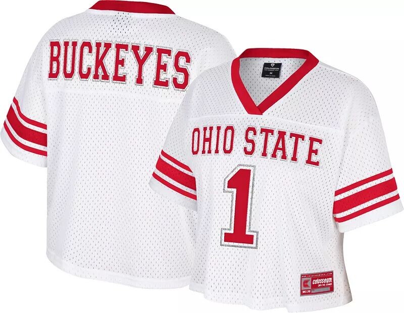 

Colosseum Женская белая укороченная майка Ohio State Buckeyes
