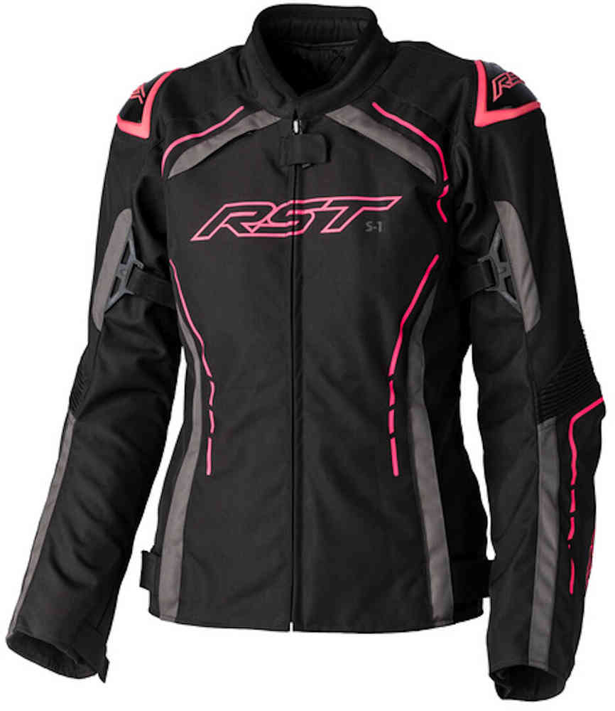 S-1 Женская сетчатая мотоциклетная текстильная куртка RST, черный/розовый