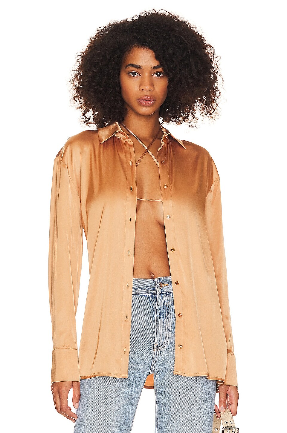 

Рубашка Camila Coelho Jill Button Down, цвет Soft Gold