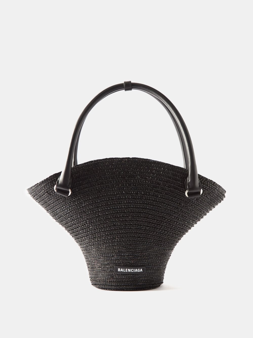 

Соломенная большая сумка-корзина среднего размера Balenciaga, черный
