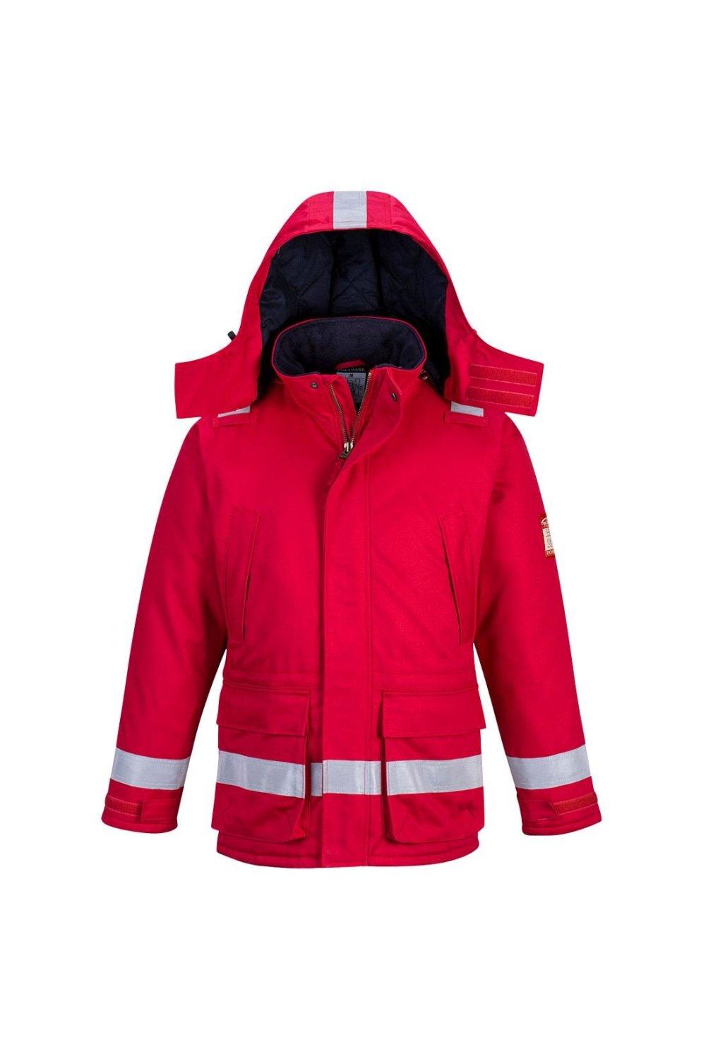 Огнестойкая антистатическая зимняя стеганая куртка Portwest, красный ветошь хпп 1 3х5 м 170 г м²
