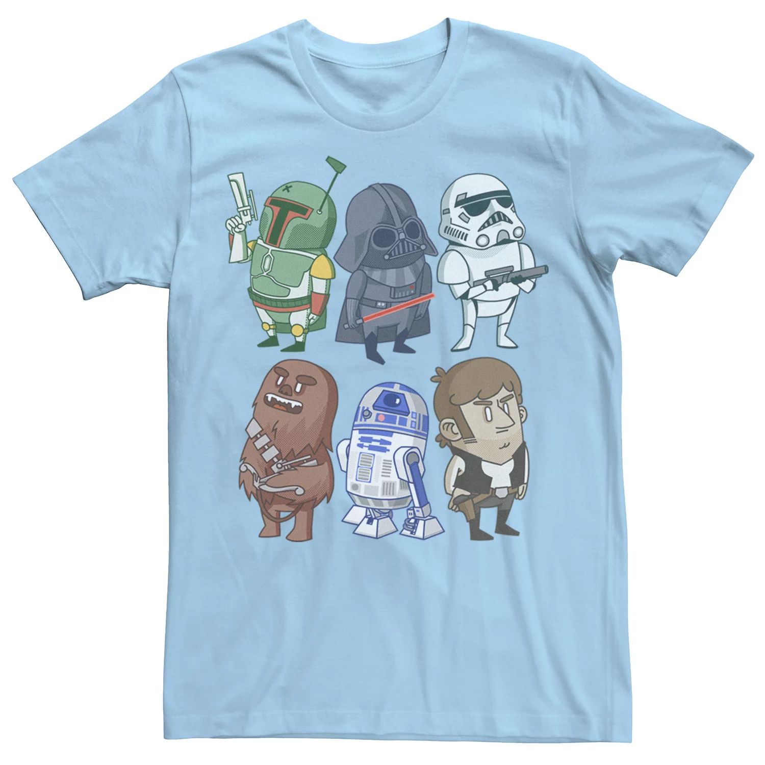 Мужская футболка с изображением персонажей «Звездных войн» Star Wars, светло-синий