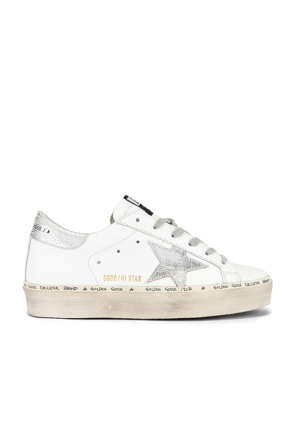 

Кроссовки Golden Goose Hi Star, цвет White & Silver, Белый